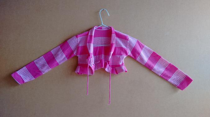 CoiF01: Casaquinho rosa infantil feminina